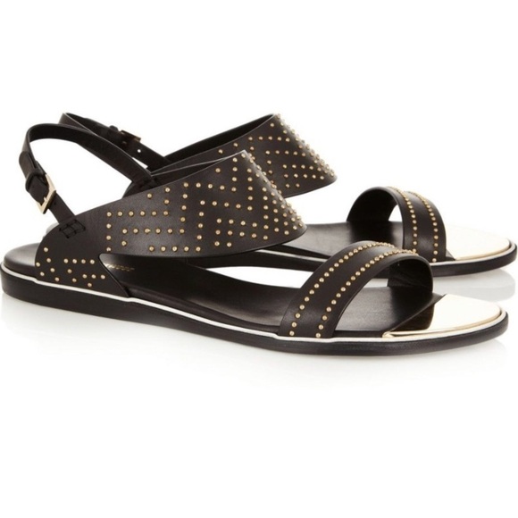 Nicholas Kirkwood Studded Flat Leather Sandals - Picture 1 of 8